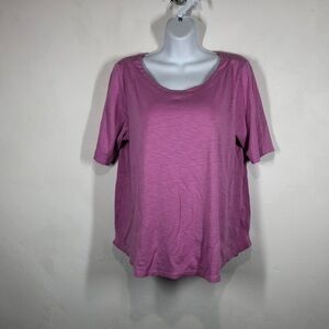J.Jill pink Pima-Slub Elbow-Sleeve tee size large petite